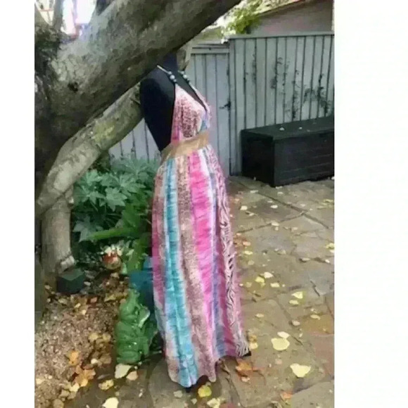 Tricia Fix Zebra Bohemian Maxi Dress Size Large🍓 - Picture 4 of 8